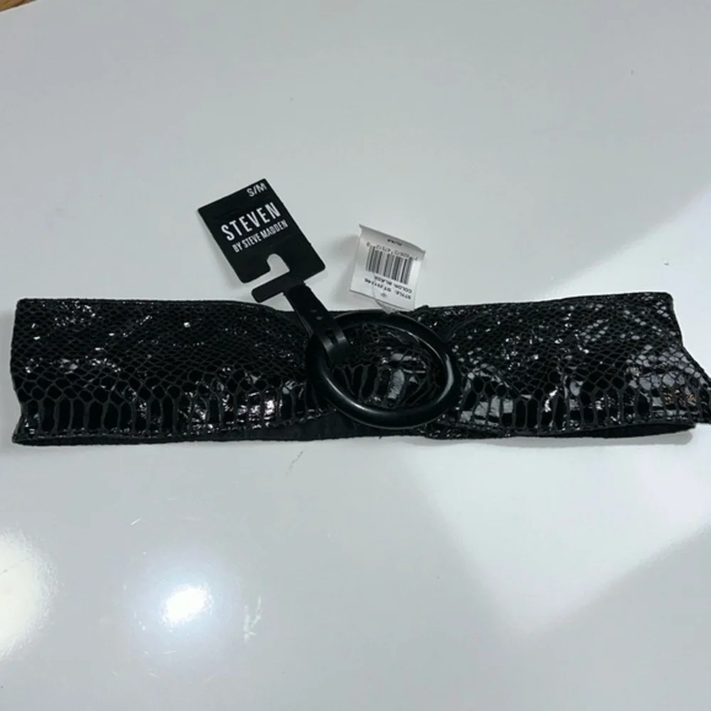 Steven by Steve Madden black wide waist belt‎ sz S/M